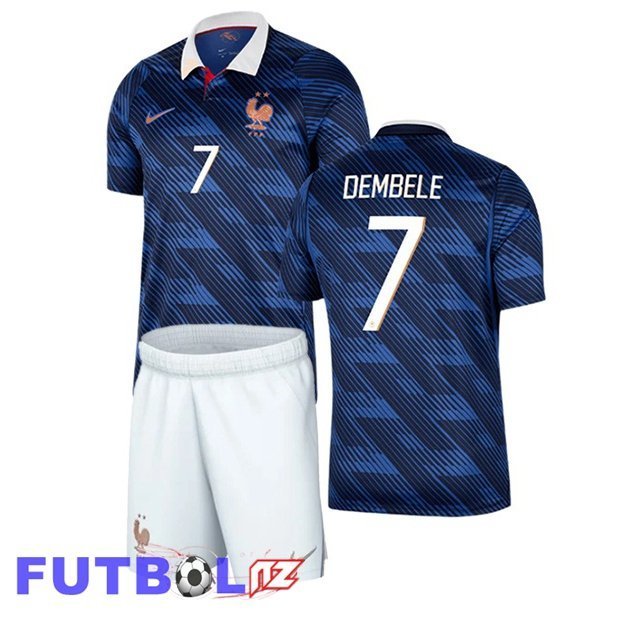 Camisetas De Futbol Francia (DEMBELE 7) Ninos Primera Azul Real 2026/2027