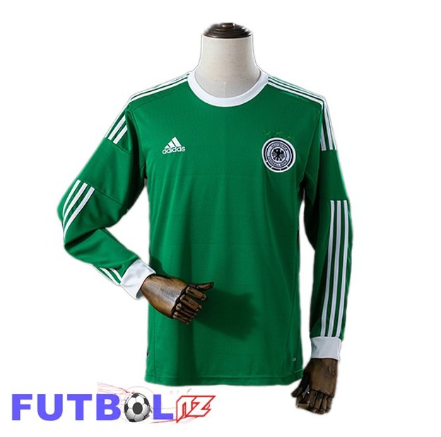 Camisetas De Futbol Alemania Retro Segunda Manga Larga Verde 2012-2013