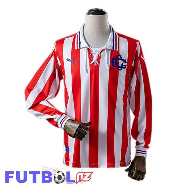 Camisetas De Futbol CD Guadalajara Retro Edición 100 Aniversario Primera Manga Larga Rojo Blanco 2016-2017