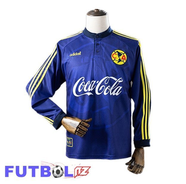 Camisetas De Futbol Club America Retro Segunda Manga Larga Azul 1997-1998