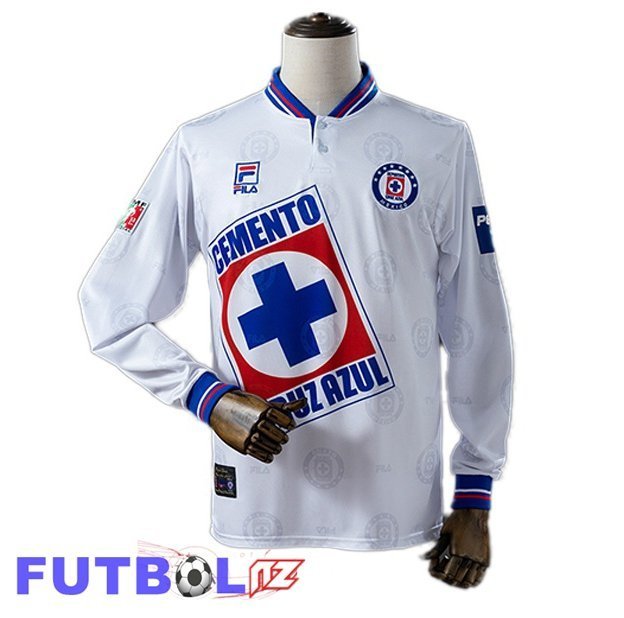 Camisetas De Futbol Cruz Azul Retro Segunda Manga Larga Blanco 1998