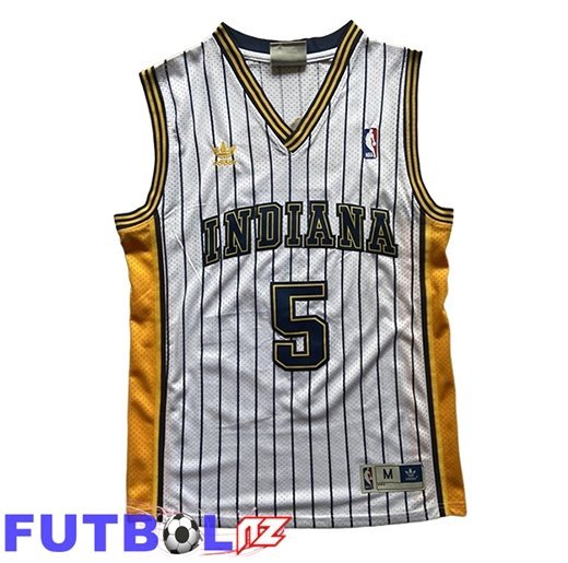 Camiseta Indiana Pacers (Rosado #5) 2026/27 Blanco/Amarillo