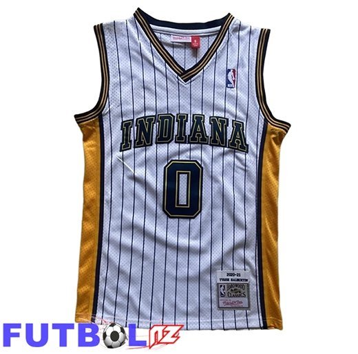 Camiseta Indiana Pacers (HALIBURTON #0) 2026/27 Blanco/Amarillo