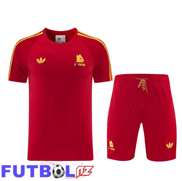 Camiseta Entrenamiento AS Roma + Cortos Rojo 2026/2027