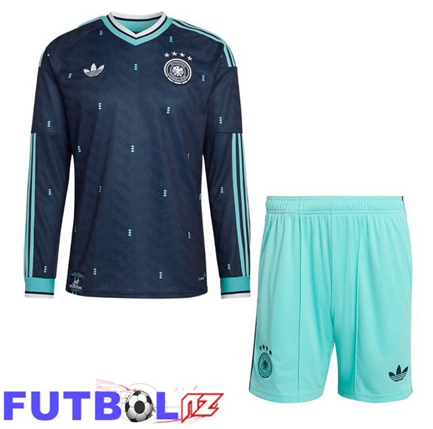 Camisetas De Futbol Alemania Ninos Segunda Manga Larga Azul Real Copa Del Mundo 2026