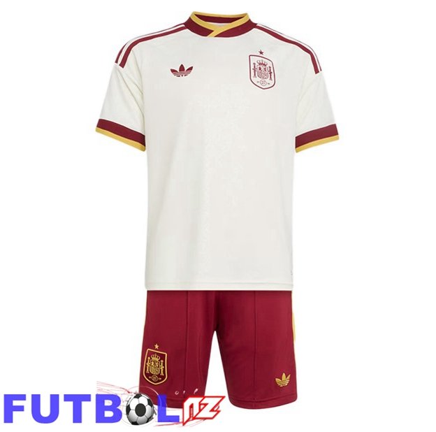 Camisetas De Futbol España Ninos Segunda Blanco Copa Del Mundo 2026