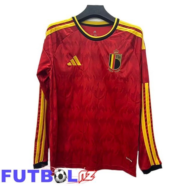 Camisetas De Futbol Bélgica Primera Manga Larga Rojo Copa Del Mundo 2026