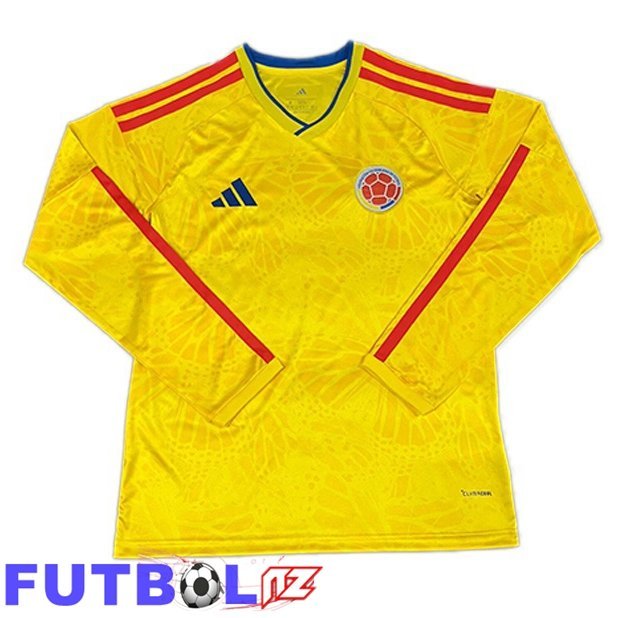 Camisetas De Futbol Colombia Primera Manga Larga Amarillo Copa Del Mundo 2026