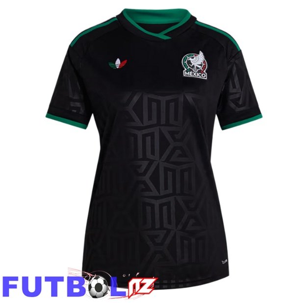 Camisetas De Futbol México Mujer Tercera Negro Copa Del Mundo 2026