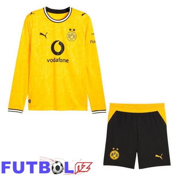Camisetas De Futbol Dortmund BVB Ninos Primera Manga Larga Amarillo 2026/2027