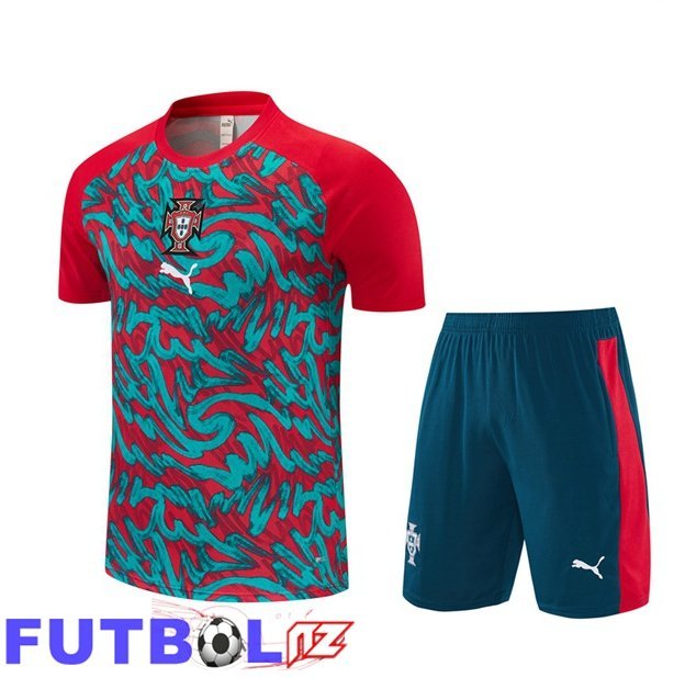 Camiseta Entrenamiento Portugal + Cortos Verde Rojo 2026/2027