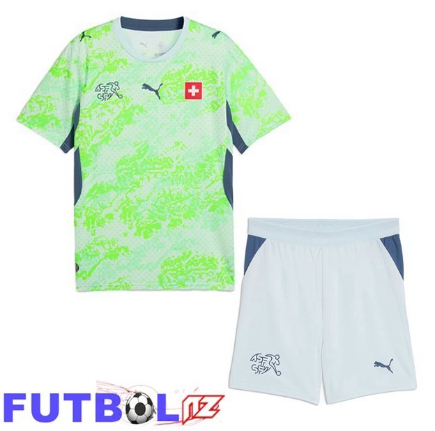 Camisetas De Futbol Suiza Ninos Segunda Verde Copa Del Mundo 2026