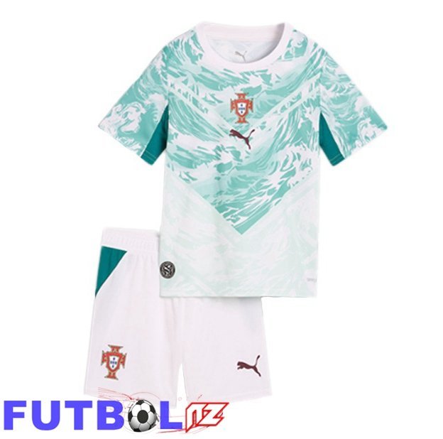 Camisetas De Futbol Portugal Ninos Segunda Verde Blanco Copa Del Mundo 2026