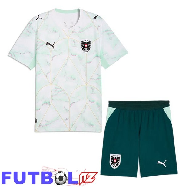 Camisetas De Futbol Austria Ninos Segunda Blanco Copa Del Mundo 2026