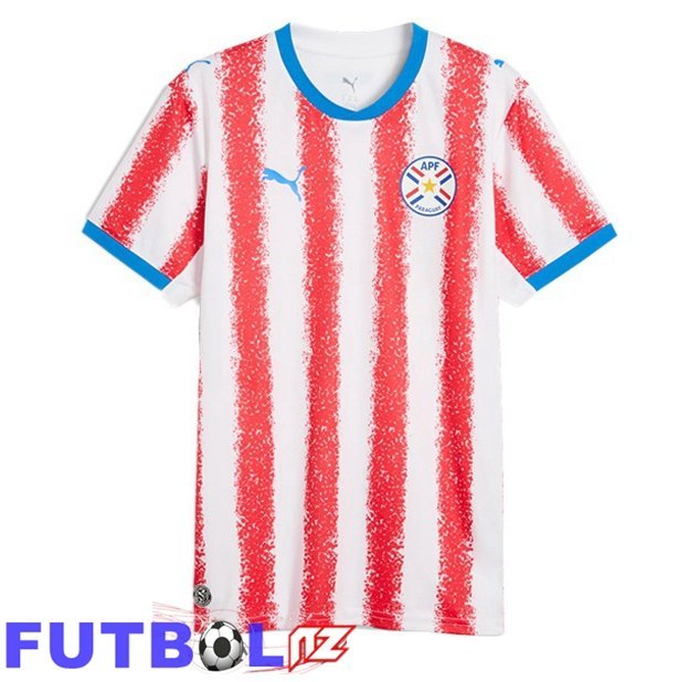 Camisetas De Futbol Paraguay Primera Blanco Rojo Copa Del Mundo 2026