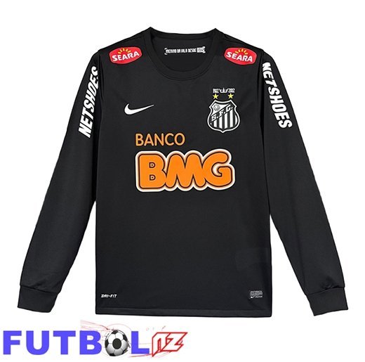 Camisetas De Futbol Santos Retro Manga Larga Negro 2011/2012