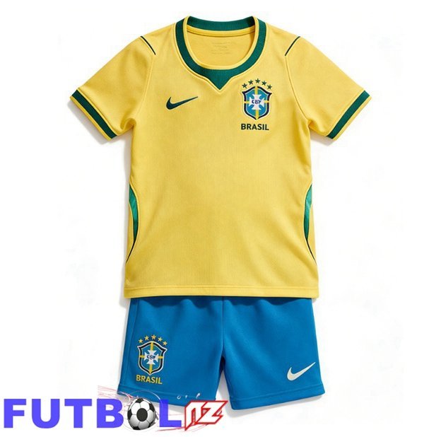 Camisetas De Futbol Brasil Ninos Primera Amarillo Copa Del Mundo 2026