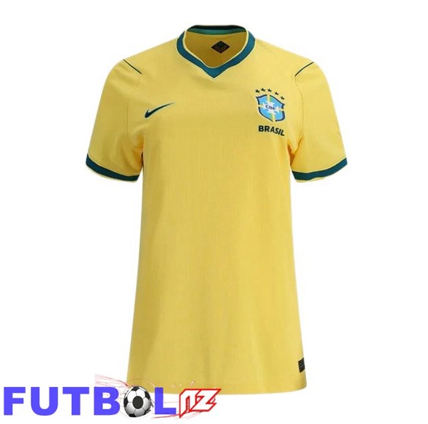 Camisetas De Futbol Brasil Mujer Primera Amarillo Copa Del Mundo 2026