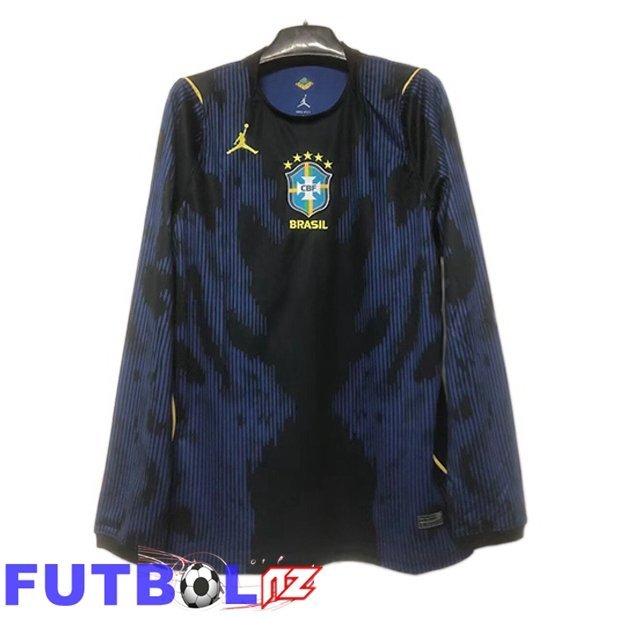 Camisetas De Futbol Brasil Segunda Manga Larga Azul Real Copa Del Mundo 2026