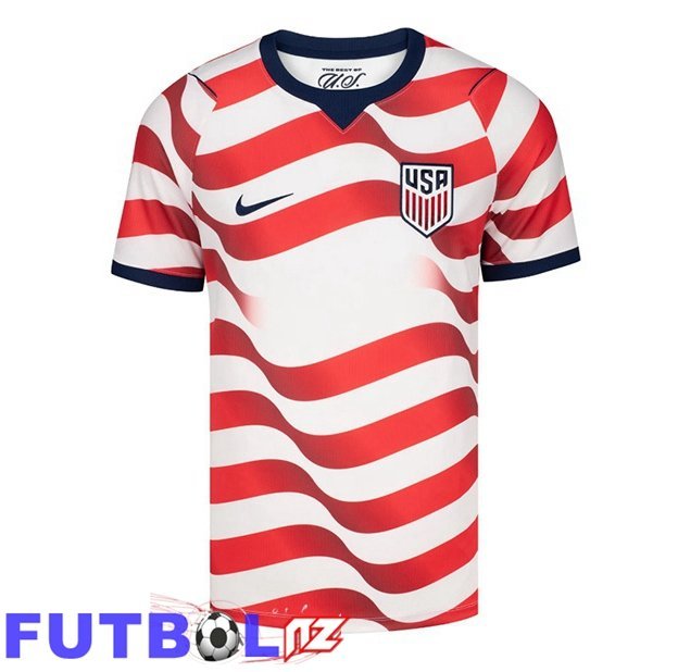 Camisetas De Futbol Estados Unidos Primera Rojo Blanco Copa Del Mundo 2026