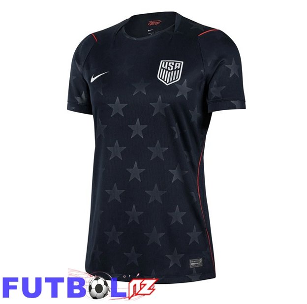 Camisetas De Futbol Estados Unidos Mujer Segunda Negro Copa Del Mundo 2026