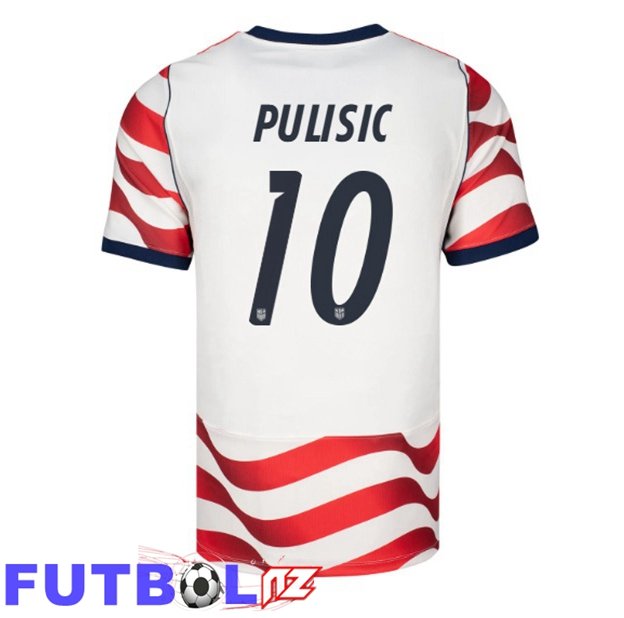 Camisetas De Futbol Estados Unidos (Christian Pulisic 10) Primera Rojo Blanco Copa Del Mundo 2026