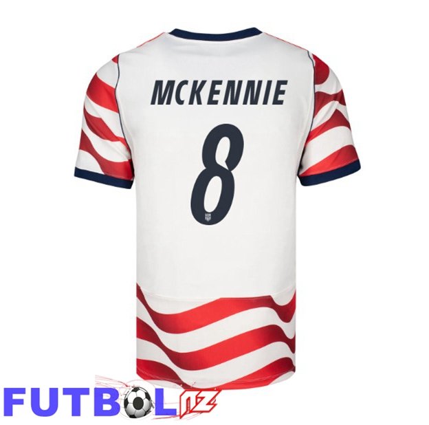 Camisetas De Futbol Estados Unidos (Weston McKennie 8) Primera Rojo Blanco Copa Del Mundo 2026