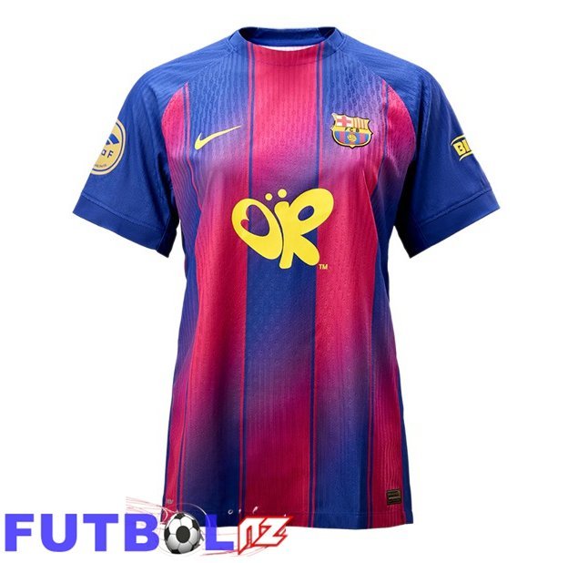 Camisetas De Futbol FC Barcelona Mujer Primera Edición Especial Azul Rojo 2025/2026