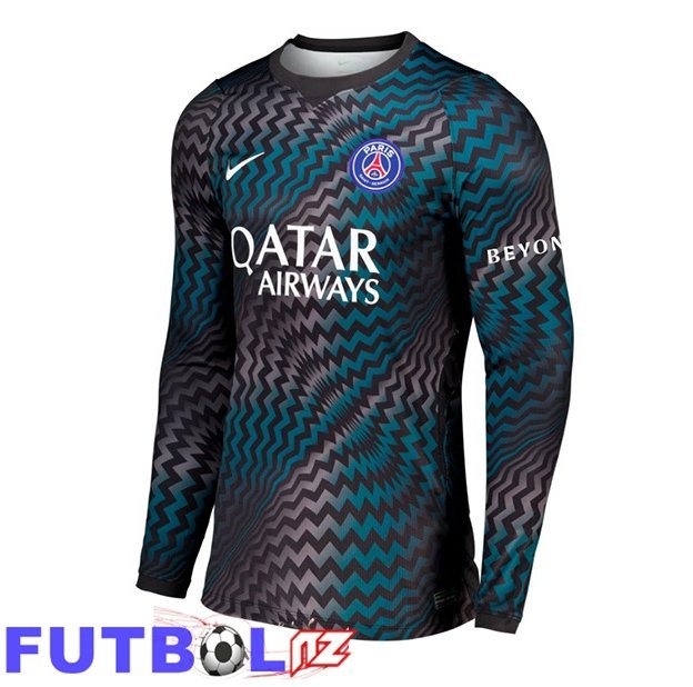 Camisetas De Futbol Paris PSG Portero Manga Larga Negro Verde 2026/2027
