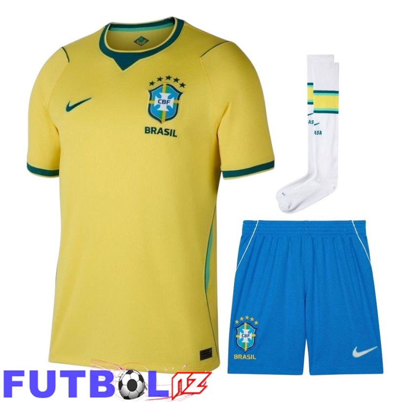 Camiseta Brasil Primera (Cortos + Calcetines) Copa Del Mundo 2026