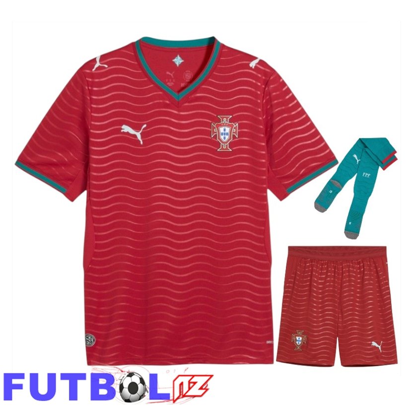 Camiseta Portugal Primera (Cortos + Calcetines) Copa Del Mundo 2026