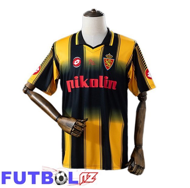 Camisetas De Futbol Real Zaragoza Retro Segunda Amarillo Negro 2003-2004