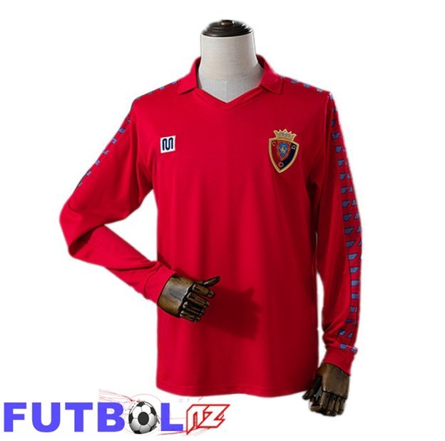 Camisetas De Futbol CA Osasuna Retro Primera Manga Larga Rojo 1983-1984