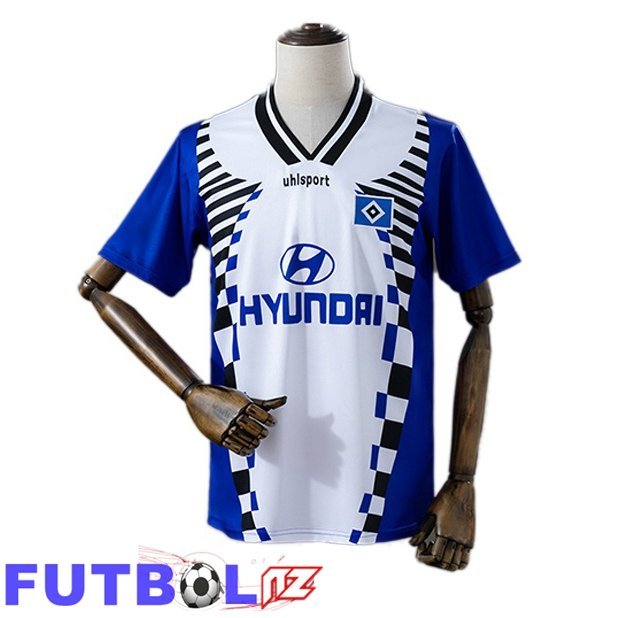 Camisetas De Futbol Hamburger SV Retro Segunda Blanco Azul 1996-1997