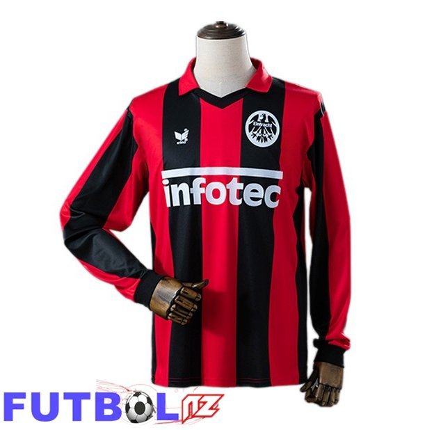 Camisetas De Futbol Eintracht Frankfurt Retro Primera Manga Larga Rojo Negro 1983-1984