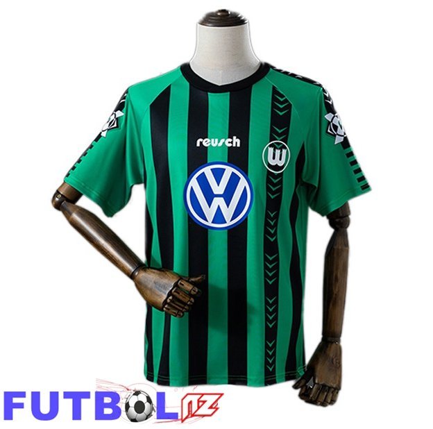 Camisetas De Futbol Vfl Wolfsburg Retro Segunda Verde Negro 1995-1996