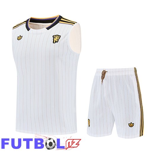 Chalecos De Futbol Manchester United Blanco/Amarillo 2026/2027