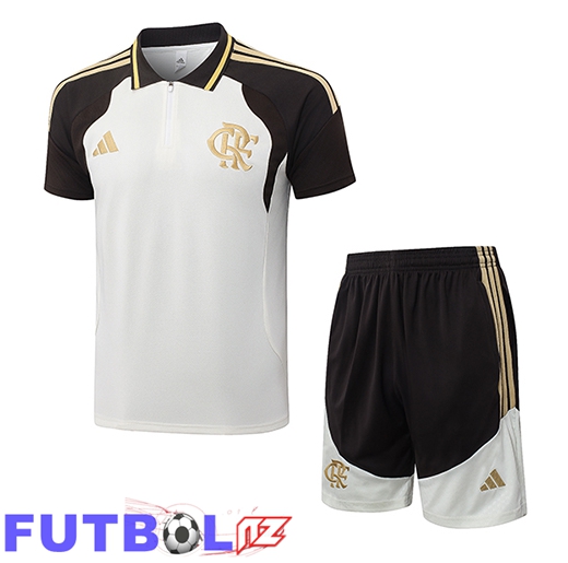 Camiseta Polo Flamengo Beige/Brun 2025/2026