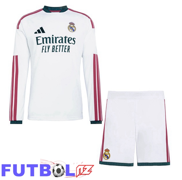 Camisetas De Futbol Real Madrid Ninos Primera Manga Larga Blanco 2026/2027