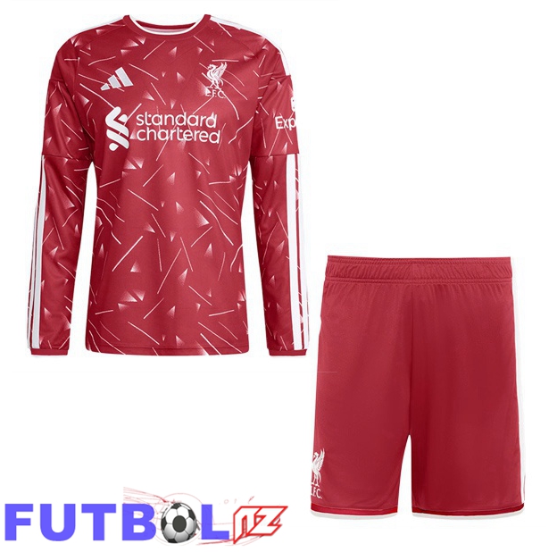 Camisetas De Futbol FC Liverpool Ninos Primera Manga Larga Rojo 2026/2027