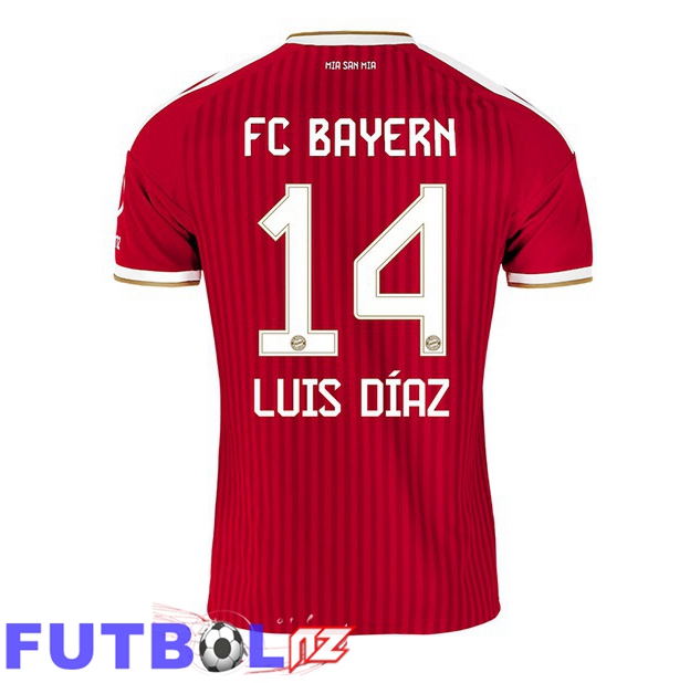 Camisetas De Futbol Bayern Munich (Luis Díaz 14) Primera Rojo 2026/2027