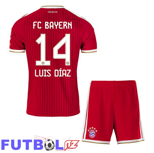 Camisetas De Futbol Bayern Munich (Luis Díaz 14) Ninos Primera Rojo 2026/2027