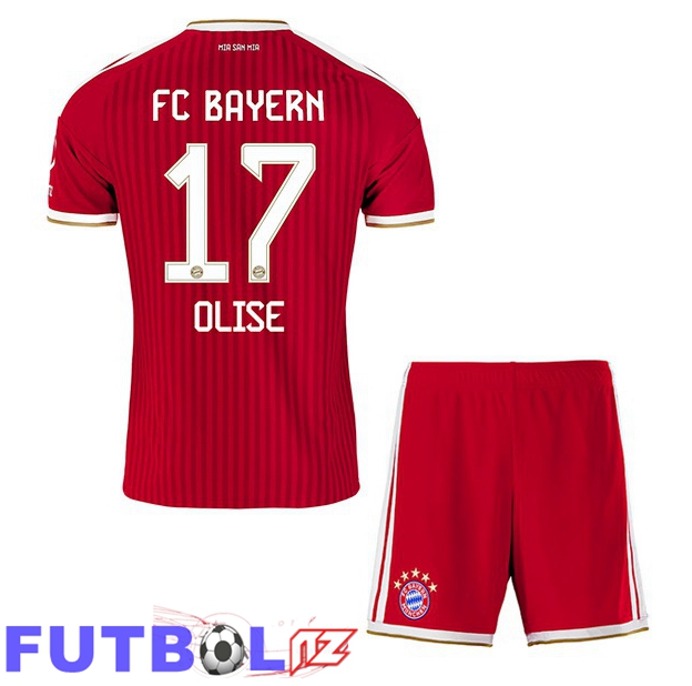 Camisetas De Futbol Bayern Munich (Olise 17) Ninos Primera Rojo 2026/2027