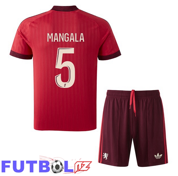 Camisetas De Futbol lyon OL (MANGALA 5) Ninos Segunda Rojo 2026/2027