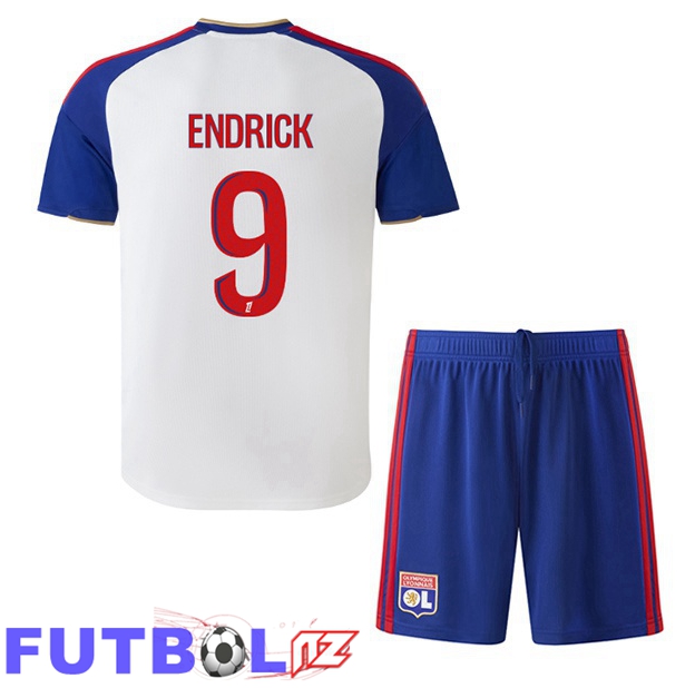 Camisetas De Futbol lyon OL (ENDRICK 9) Ninos Primera Blanco 2026/2027