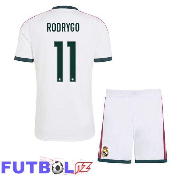 Camisetas De Futbol Real Madrid (Rodrygo 11) Ninos Primera Blanco 2026/2027