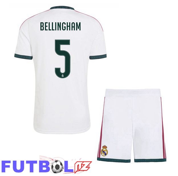 Camisetas De Futbol Real Madrid (Bellingham 5) Ninos Primera Blanco 2026/2027