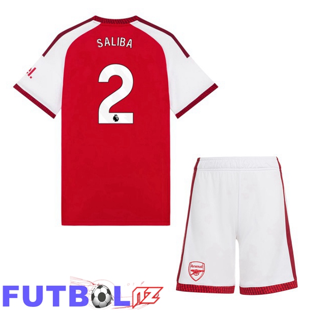 Camisetas De Futbol Arsenal (SALIBA 2) Ninos Primera Rojo Blanco 2026/2027
