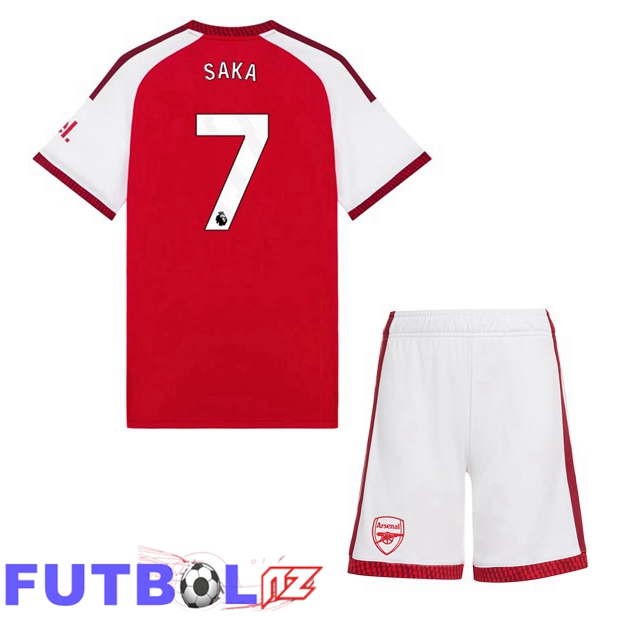 Camisetas De Futbol Arsenal (SAKA 7) Ninos Primera Rojo Blanco 2026/2027