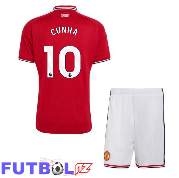 Camisetas De Futbol Manchester United (CUNHA 10) Ninos Primera Rojo 2026/2027